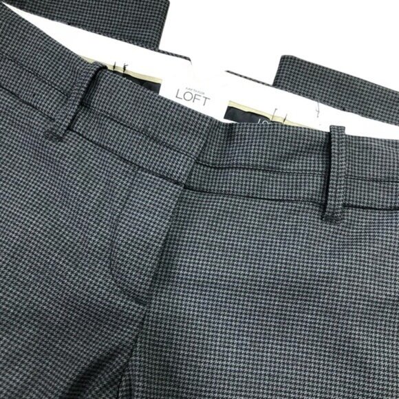 Ann Taylor Loft Marisa Women Straight Low Rise Dress Pants SZ 0 Black Houndstoot - Picture 2 of 14